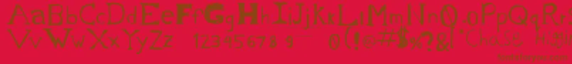 Czcionka ChasesSketch – brązowe czcionki na czerwonym tle