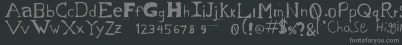 フォントChasesSketch – 黒い背景に灰色の文字