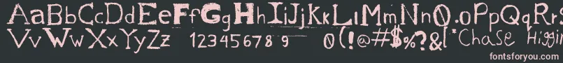 Шрифт ChasesSketch – розовые шрифты на чёрном фоне