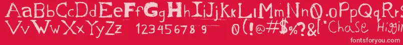 Czcionka ChasesSketch – różowe czcionki na czerwonym tle
