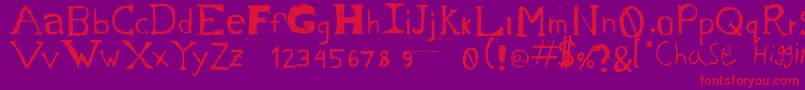 ChasesSketch Font – Red Fonts on Purple Background