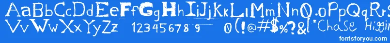Lisätietoja ChasesSketch-fontista ChasesSketch-fontti – valkoiset fontit sinisellä taustalla