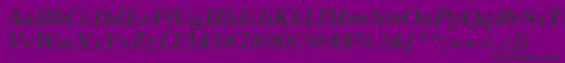 NewAsterLtSemiBoldItalic Font – Black Fonts on Purple Background