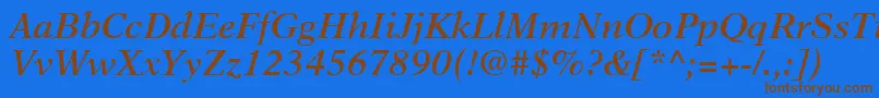 NewAsterLtSemiBoldItalic Font – Brown Fonts on Blue Background