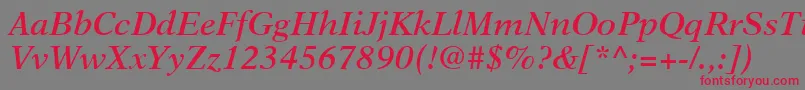 NewAsterLtSemiBoldItalic Font – Red Fonts on Gray Background