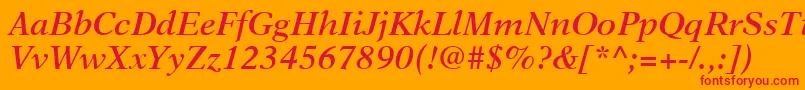 Шрифт NewAsterLtSemiBoldItalic – красные шрифты на оранжевом фоне