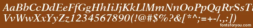 Шрифт NewAsterLtSemiBoldItalic – белые шрифты на коричневом фоне