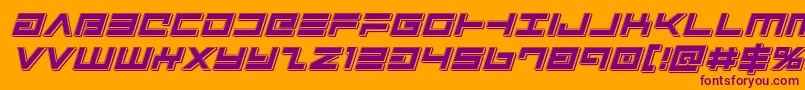 Avengerpunchital Font – Purple Fonts on Orange Background