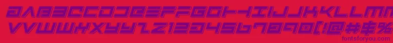Avengerpunchital Font – Purple Fonts on Red Background