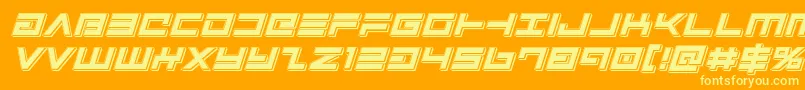 フォントAvengerpunchital – オレンジの背景に黄色の文字