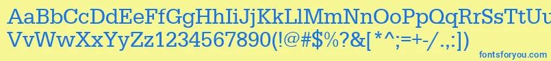 Urwegyptiennetnar Font – Blue Fonts on Yellow Background