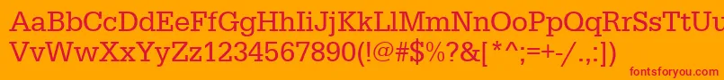 Urwegyptiennetnar Font – Red Fonts on Orange Background