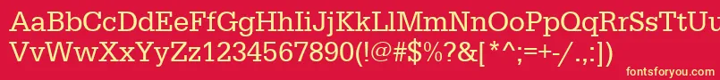 Urwegyptiennetnar Font – Yellow Fonts on Red Background