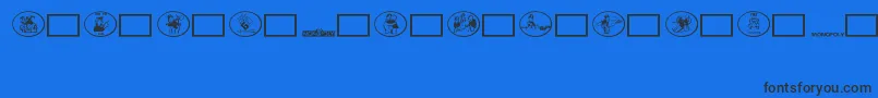 Monopolybats Font – Black Fonts on Blue Background