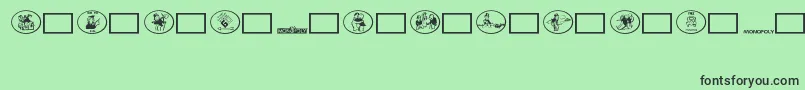 Monopolybats Font – Black Fonts on Green Background