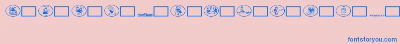 Monopolybats Font – Blue Fonts on Pink Background