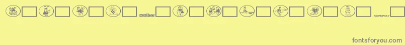 Monopolybats Font – Gray Fonts on Yellow Background