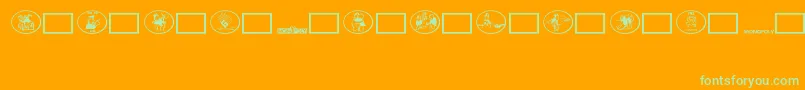 Monopolybats Font – Green Fonts on Orange Background