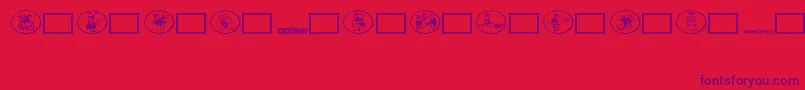 Monopolybats Font – Purple Fonts on Red Background