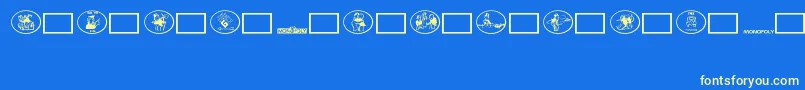Monopolybats Font – Yellow Fonts on Blue Background