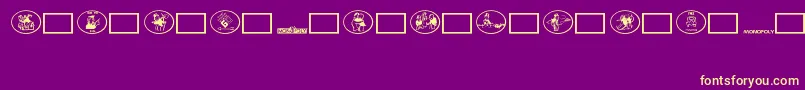 Monopolybats Font – Yellow Fonts on Purple Background