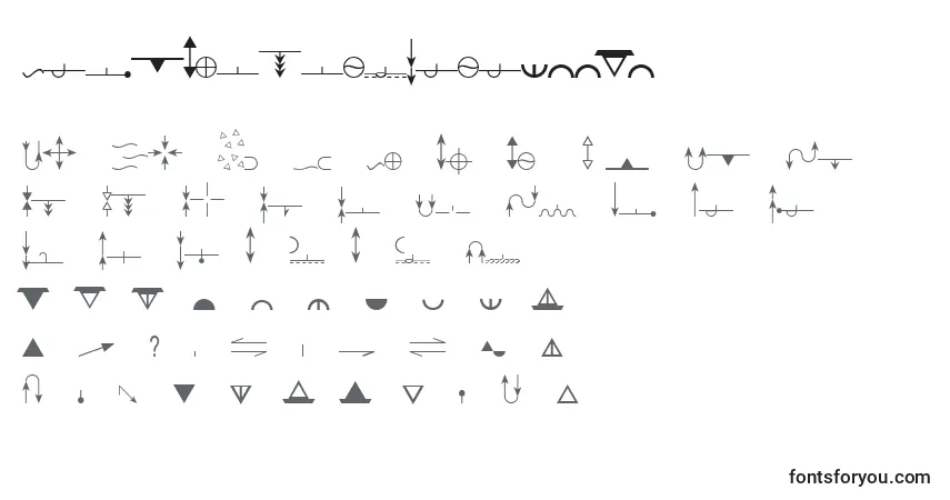 A fonte EsriGeologyUsgs95525 – alfabeto, números, caracteres especiais
