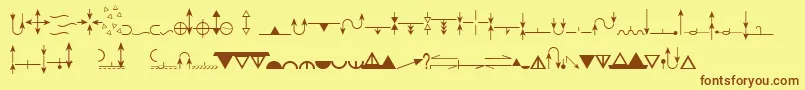 Шрифт EsriGeologyUsgs95525 – коричневые шрифты на жёлтом фоне