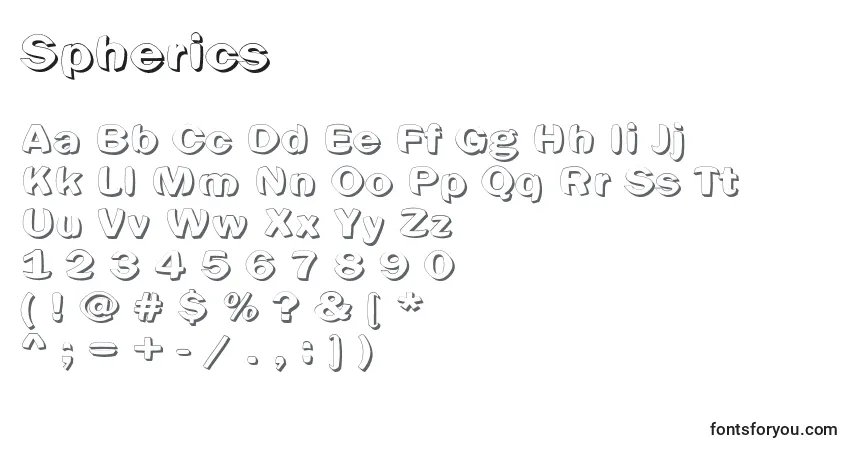 Fuente Spherics - alfabeto, números, caracteres especiales