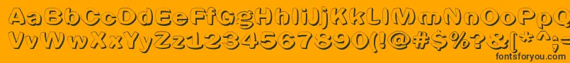 Spherics-Schriftart – Schwarze Schriften auf orangefarbenem Hintergrund