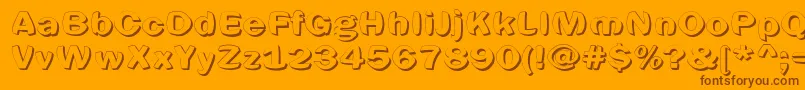 Saiba mais sobre a fonte Spherics Fonte Spherics – fontes marrons em um fundo laranja
