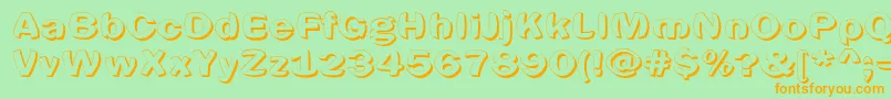 Spherics-Schriftart – Orangefarbene Schriften auf grünem Hintergrund