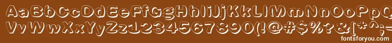 フォントSpherics – 茶色の背景に白い文字