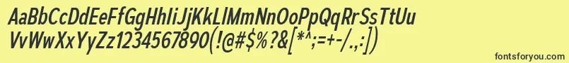 Шрифт AutoradiographicRgIt – чёрные шрифты на жёлтом фоне