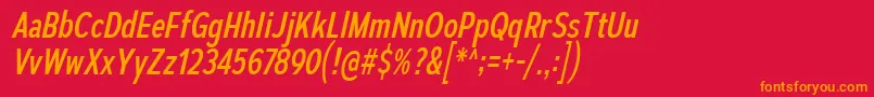 AutoradiographicRgIt Font – Orange Fonts on Red Background