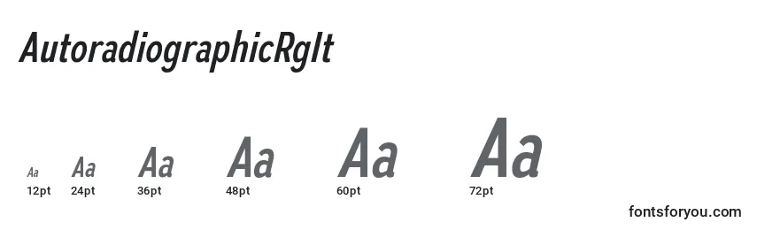 Размеры шрифта AutoradiographicRgIt