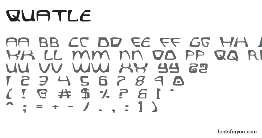 A fonte Quatle – alfabeto, números, caracteres especiais