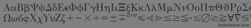 フォントQuantaPiThreeSsi – 黒い文字の灰色の背景