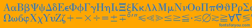 フォントQuantaPiThreeSsi – オレンジの背景に青い文字