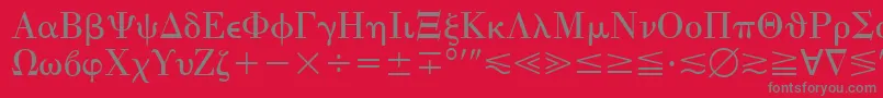 フォントQuantaPiThreeSsi – 赤い背景に灰色の文字