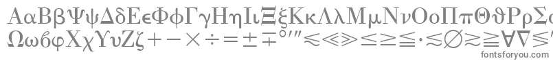 フォントQuantaPiThreeSsi – 白い背景に灰色の文字