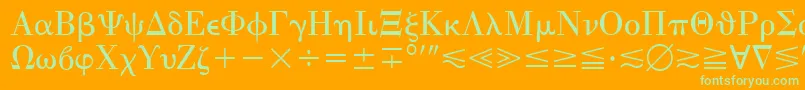 QuantaPiThreeSsi Font – Green Fonts on Orange Background