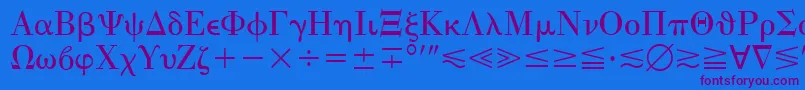 QuantaPiThreeSsi Font – Purple Fonts on Blue Background