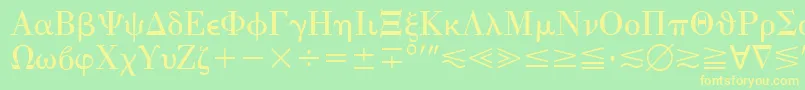 QuantaPiThreeSsi Font – Yellow Fonts on Green Background