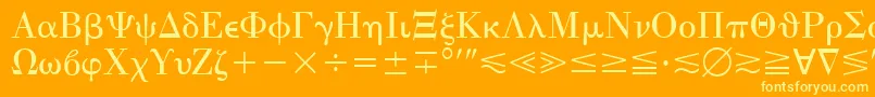 QuantaPiThreeSsi Font – Yellow Fonts on Orange Background