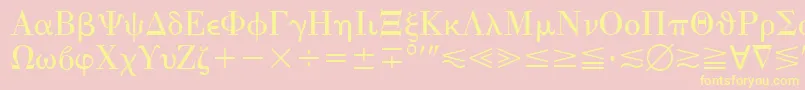 QuantaPiThreeSsi Font – Yellow Fonts on Pink Background