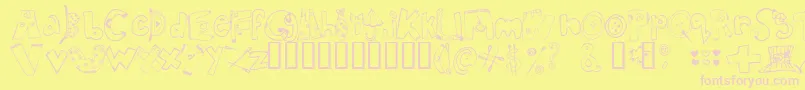 Inmyc Font – Pink Fonts on Yellow Background