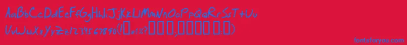 Briasrg-Schriftart – Blaue Schriften auf rotem Hintergrund