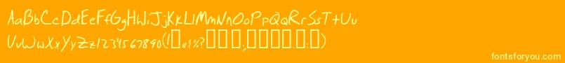 Czcionka Briasrg – żółte czcionki na pomarańczowym tle