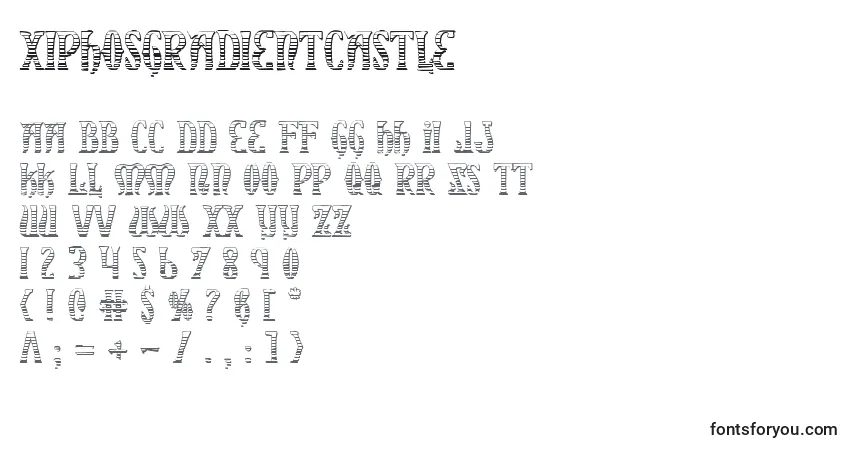 Шрифт XiphosGradientCastle – алфавит, цифры, специальные символы