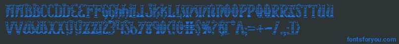 XiphosGradientCastle Font – Blue Fonts on Black Background